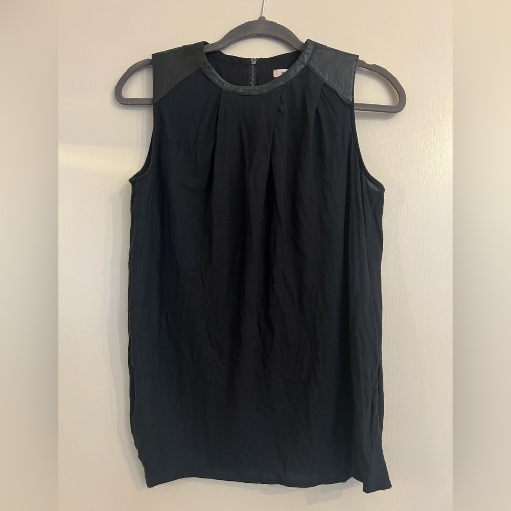 Helmut Lang sleeveless top with lamb leather trim size S